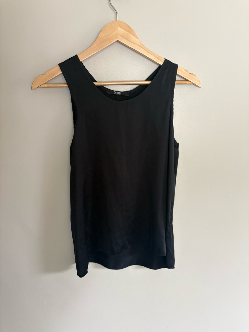 Quince Black 100% Silk Sleeveless Shell Camisole